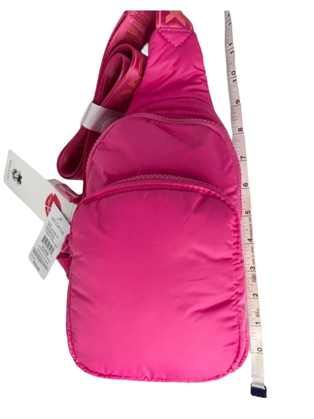 NEW WILDFOX Puffy Crossbody Zip Sling Belt Bag Handbag Travel Pink NewTags $76
